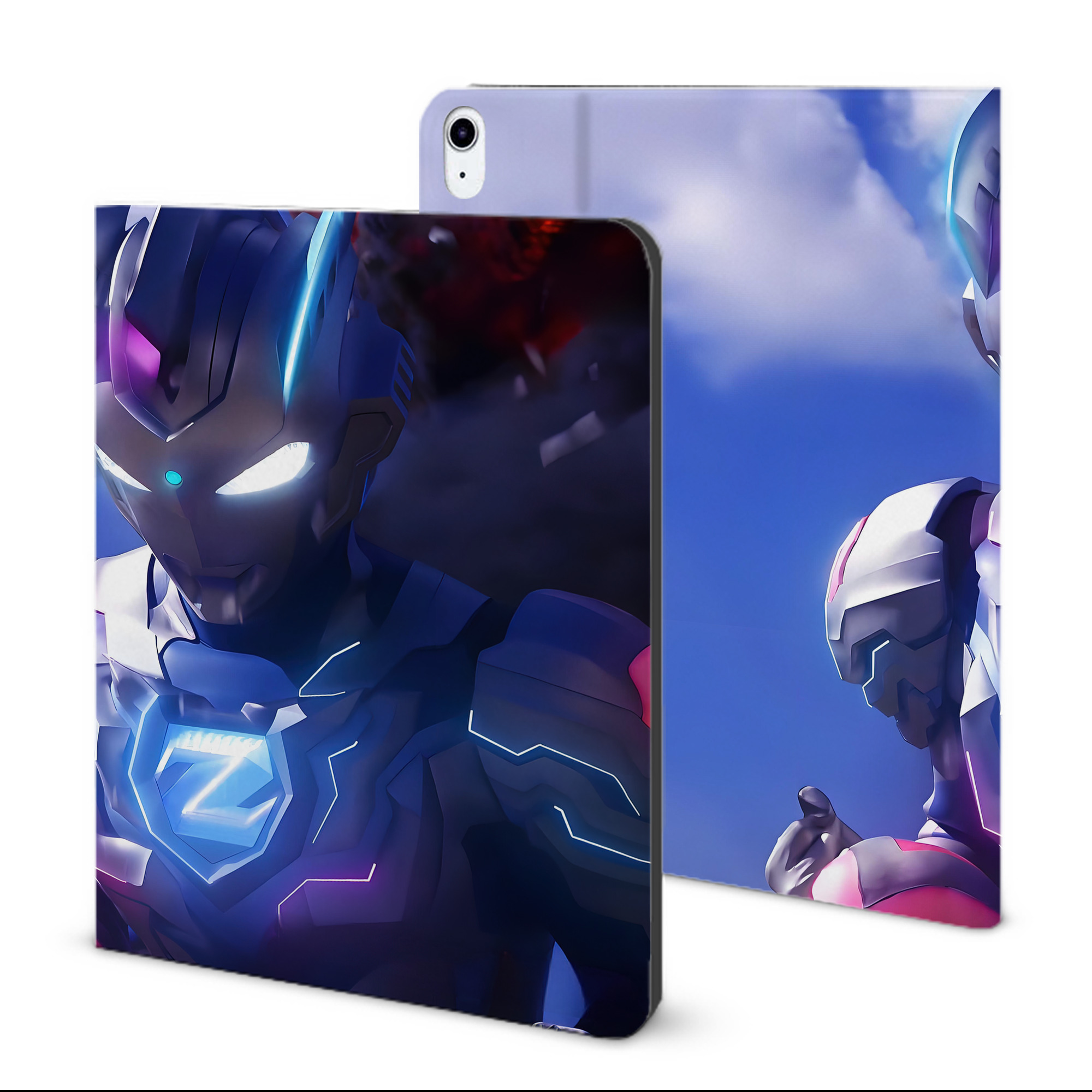 （画像用） ウルトラマン Ultraman IPad ケース ブック型 PUレザー TPU 耐衝撃 軽量 薄型 ペン収納なし 全面保護 IPad 各モデル対応